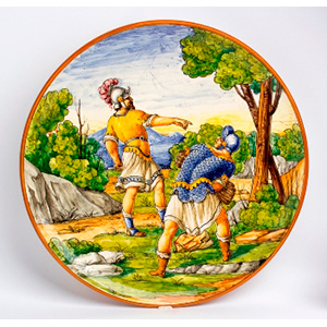 Big painted ceramic plate depicting “ ... 