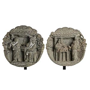 A PAIR OF STONE THEATRE RELIEFSChina, Qing ... 