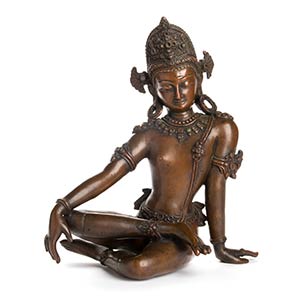 A BRONZE FIGURE OF INDRANepal, ... 