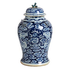 A PORCELAIN BALUSTER VASE AND COVER China, ... 