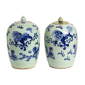 A PAIR OF PORCELAIN VASES AND COVERS China, ... 