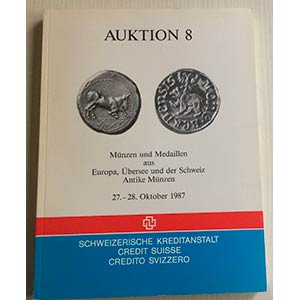 Credit Suisse.  Auktion 8 Munzen und ... 