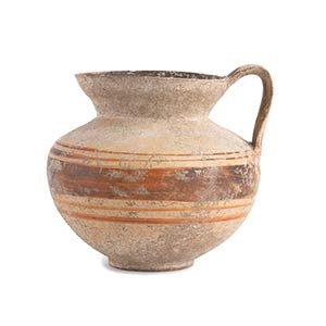Daunian handled jug, ca. 400-300 BC; height ... 