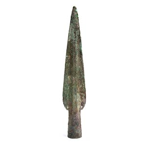 Large Protohistoric bronze spearhead, ... 