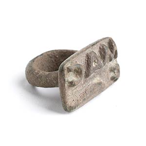 Roman bronze bread-stamp with a dolphin, ... 