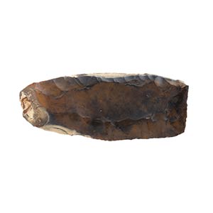 Paleolithic dark flint scraper; length cm 8. ... 