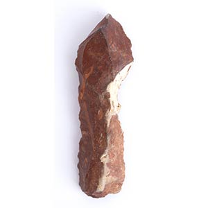 Paleolithic red flint knife blade; length cm ... 