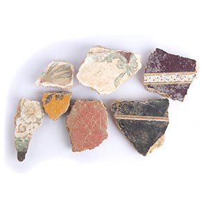 Collection of Roman wall painted plaster ... 