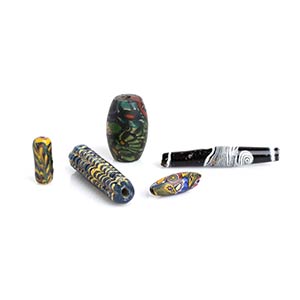 Group of five Egyptian mosaic glass oblong ... 