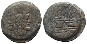 C. Junius C.f., Rome, 149 BC. Æ As (32mm, ... 