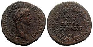 Claudius (41-54). Æ Sestertius (37mm, ... 
