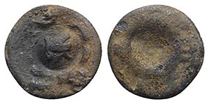 Late Roman Æ coin with countermark, c. ... 