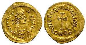 Maurice Tiberius (582-602). AV Tremissis ... 