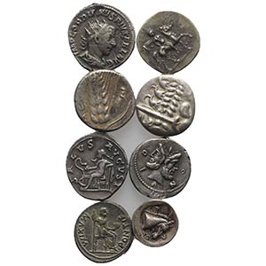 Lot of 8 Fake AR coins, including Celtic, ... 