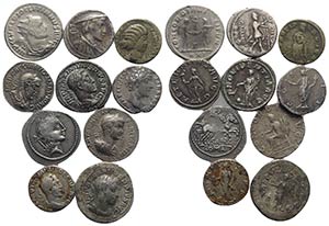 Lot of 10 Fake AR coins, including Roman ... 