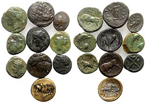 Lot of 10 Greek and Roman Provincial Æ ... 