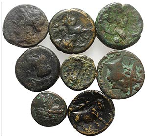 Lot of 8 Greek (Magna Graecia) and Roman ... 