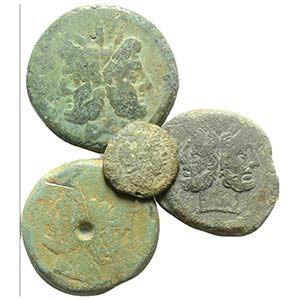Lot of 4 Roman Republican Æ coins, ... 