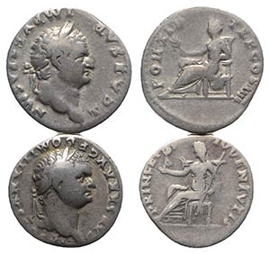 Lot of 2 Roman Imperial AR Denarii, ... 