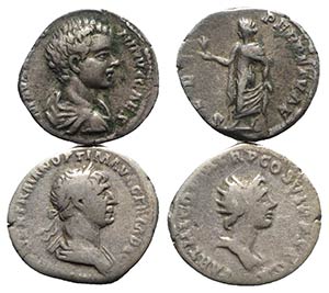 Lot of 2 Roman Imperial AR Denarii, ... 
