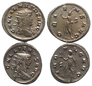Gallienus (253-268). Lot of 2 Antoninianii ... 