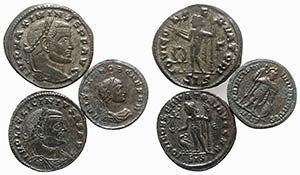 Lot of 5 Roman Imperial Æ Folles, including ... 