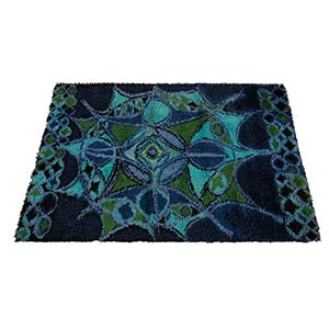 Rug with psychedelic patterns .Dimensions : ... 
