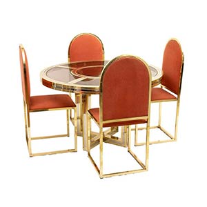 Romeo Rega , table and four dining chairs, ... 