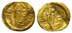 Anastasius I (491-518). AV Tremissis (14mm, ... 