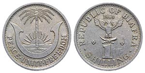 Biafra. Alluminium 1 Shilling 1969 (23.5mm, ... 