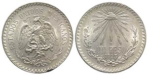 Mexico. AR 1 Peso 1923 (34mm, 16.70g, 6h). ... 