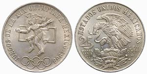 Mexico. AR 25 Pesos 1968, Olympic Games ... 