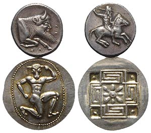 Two Fake Greek AR coins. Modern replicas for ... 