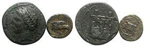 Sicily, lot of 2 Greek Ӕ coins, including ... 