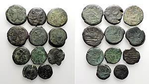 Lot of 11 Roman Republican Æ coins, to be ... 