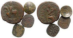 Lot of 4 Italian Medieval Æ coins, to be ... 