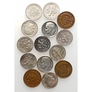 USA, lot of 14 coins, to be catalog. Lot ... 