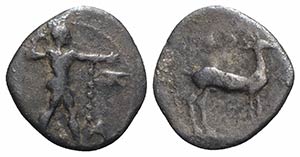 Bruttium, Kaulonia, c. 425-420 BC. AR Diobol ... 