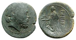 Bruttium, Rhegion, c. 215-150 BC. Æ Tetras ... 