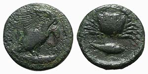 Sicily, Akragas, c. 415-406 BC. Æ Hexas ... 