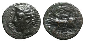 Sicily, Katane, c. 415-404 BC. Æ Tetras or ... 