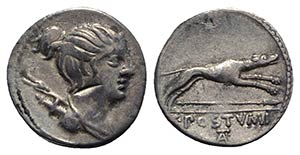 C. Postumius, Rome, 73 BC. AR Denarius ... 