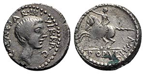 Octavian, military mint traveling in Italy, ... 