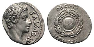 Augustus (27 BC-AD 14). AR Denarius (18mm, ... 