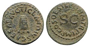 Claudius (41-54). Æ Quadrans (19mm, 3.53g, ... 