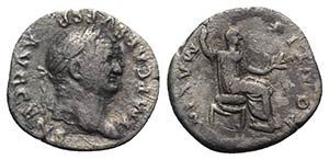 Vespasian (69-79). AR Denarius (19mm, 3.16g, ... 
