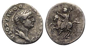 Domitian (Caesar, 69-81). AR Denarius (19mm, ... 