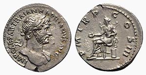Hadrian (117-138). AR Denarius (19.5mm, ... 