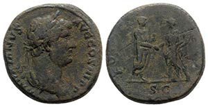 Hadrian (117-138). Æ Sestertius (32mm, ... 