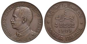 Somalia - 4 Bese - 1909 - CU R Pag. 973; ... 